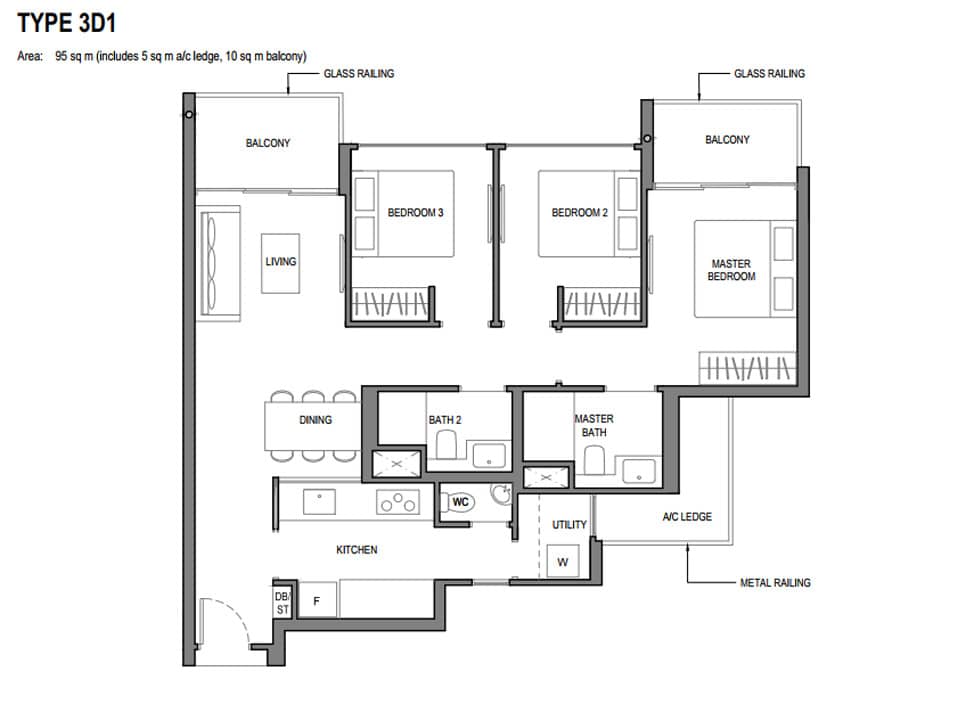 3 Bedroom + Utility